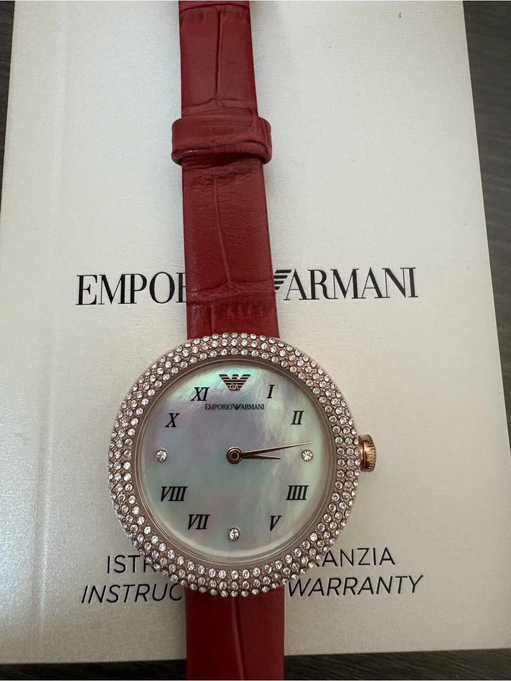 Emporio Armani AR11357 Red Leather Women's Watch